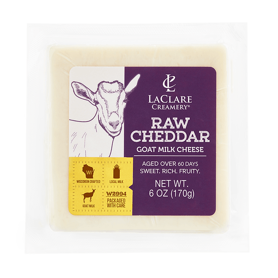Gourmet Foods International Cheese La Clare Raw Cheddar Goat Milk Cheese