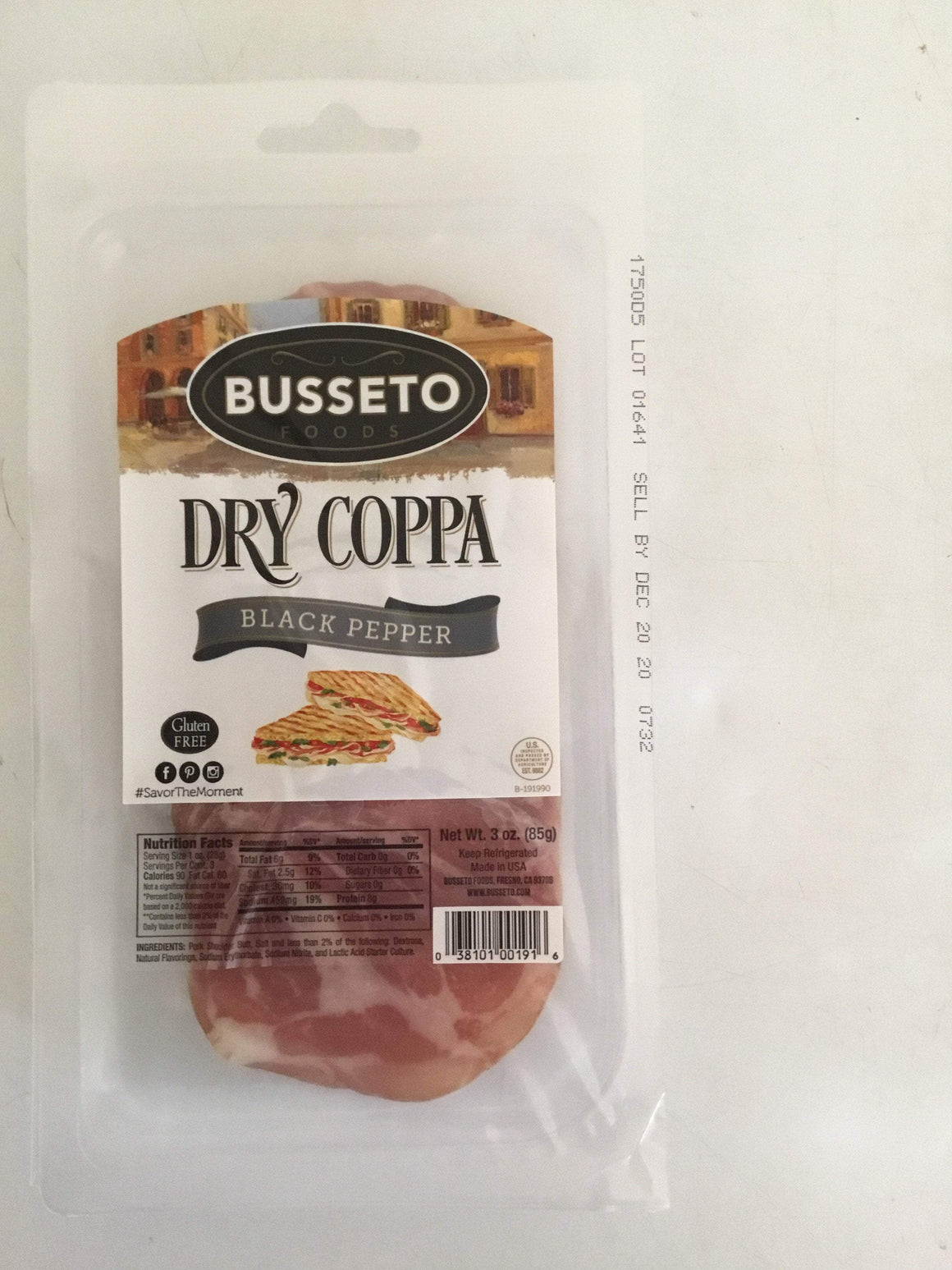 Gourmet Foods International Food Busseto Black Pepper Dry Coppa