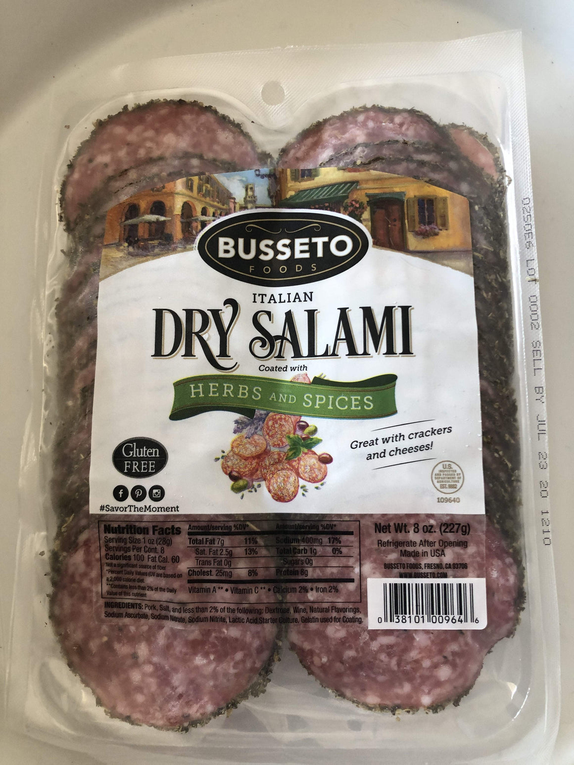 Busseto Italian Dry Salami Coated with Herbs and Spices 8 oz